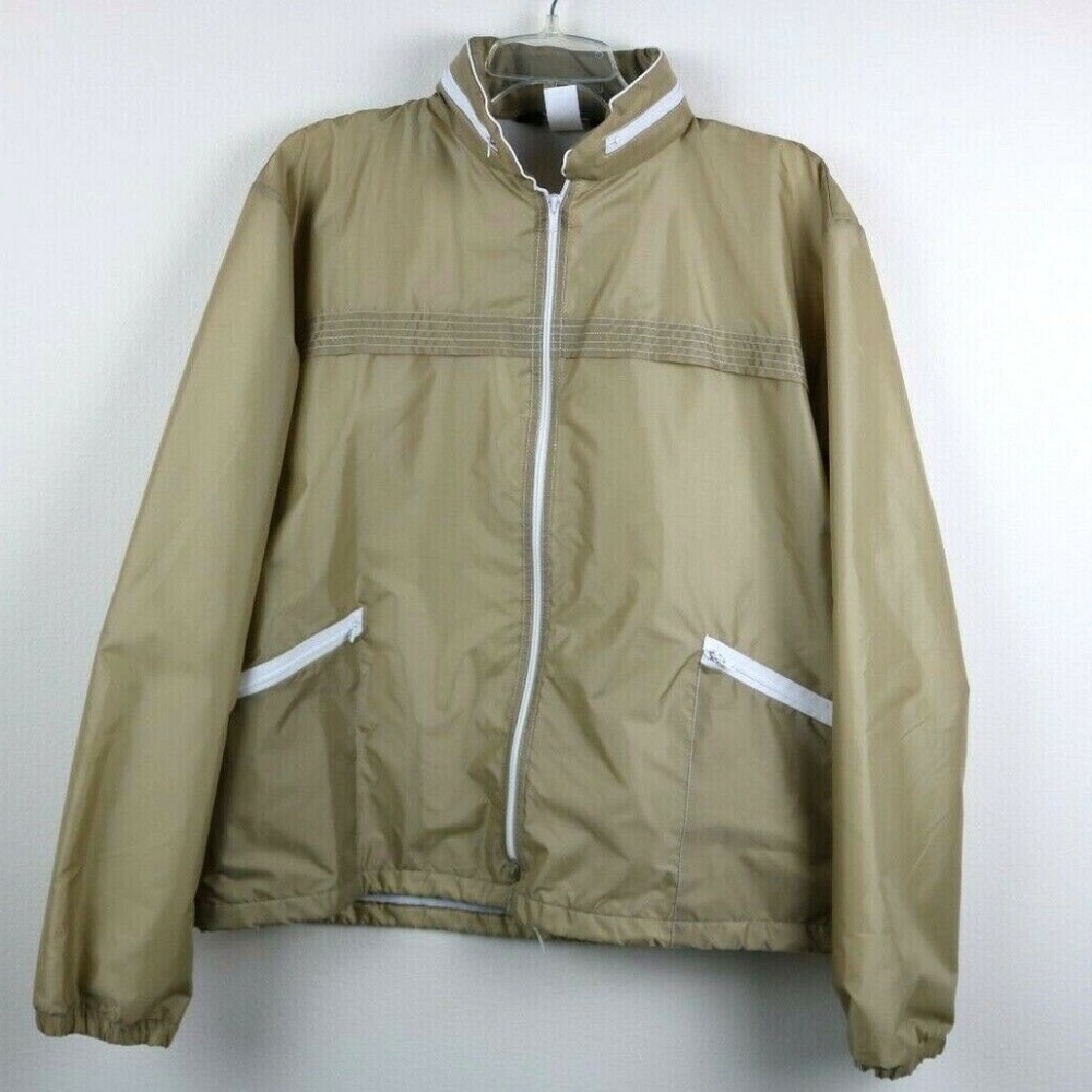 Aqua Sheen Womens Jacket Windbreaker Zipper Pocket